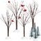 8 Pieces Christmas Village Trees Set Christmas Village Accessories Decor Bare Branch Miniature Snow Frost Trees Home Table Top Decoration